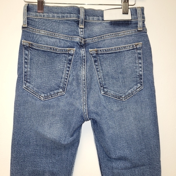 Re/Done Comfort Stretch High Rise Ankle Crip Stretch Jeans In Mid 70s Size 24 - Picture 6 of 14